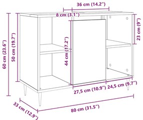 Armário p/ casa banho 80x33x60cm deriv. madeira carvalho sonoma