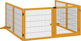 Barreira de segurança para cães, dobrável, com 6 painéis e pés removíveis, 432 x 36 x 70 cm, amarela