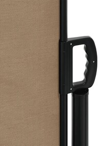 Toldo lateral retrátil 140x600 cm cinzento-acastanhado