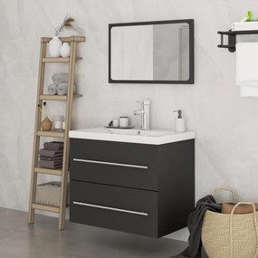 vidaXL 3 pcs conjunto de móveis de casa de banho preto