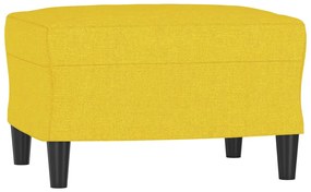 4 pcs conjunto de sofás com almofadões tecido amarelo-claro