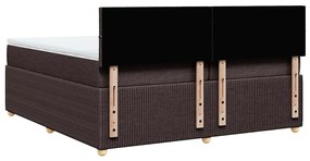 Cama com molas/colchão 200x200 cm tecido castanho-escuro