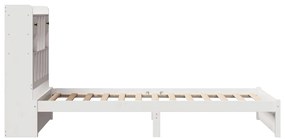Cama com estante sem colchão 75x190 cm pinho maciço branco