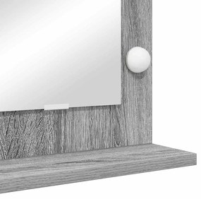 Espelho de Maquilhagem com Luzes LED Cinza Sonoma 100x45x18 cm