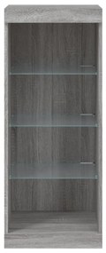 Aparador com luzes LED 41x37x100 cm cinzento sonoma