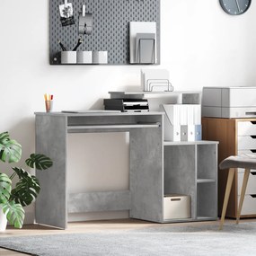 Secretária com Armazenamento Cinza Claro 120,5x44x88,5 cm Madeira Enge