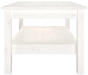 Mesa de centro 80x50x40 cm madeira de pinho maciça branco