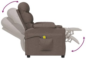 Poltrona de massagens tecido cinza-acastanhado