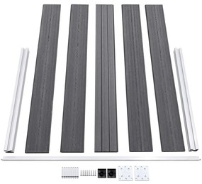Painel de vedação para jardim 526x106 cm WPC cinzento