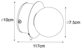 Aplique moderno preto IP44 - CEDERIC Moderno