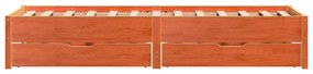 Cama sem colchão 100x200 cm pinho maciço castanho-mel