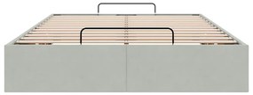 Otomano Bed Frame No Colchão Cinzento Claro 120x200 cm Veludo