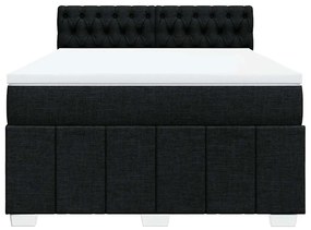 Cama com molas/colchão 140x200 cm tecido preto
