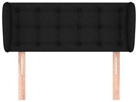 Cabeceira de cama c/ abas tecido 93x23x78/88 cm preto