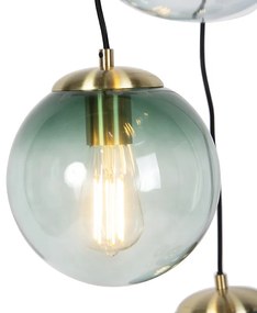 Candeeiro de suspensão Art Déco 7 luzes de latão - Pallon Art Deco