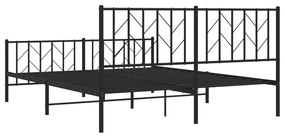 Estrutura de cama sem colchão com pés 160x200 cm preto