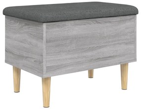 Banco de arrumação 62x42x46cm derivados madeira cinzento sonoma