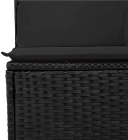 13 pcs conjunto de sofás de jardim com almofadões vime PE preto