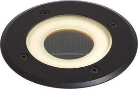 Foco de chão moderno preto com LED recarregável com energia solar IP65 - Solyx