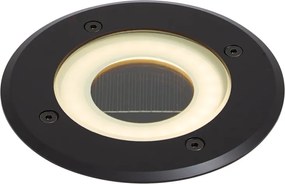 Foco de chão moderno preto com LED recarregável com energia solar IP65 - Solyx