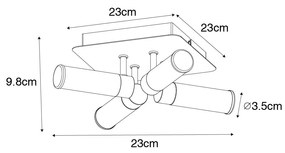 Moderna luminária de teto para banheiro latão 4 luzes IP44 - Banheira Moderno