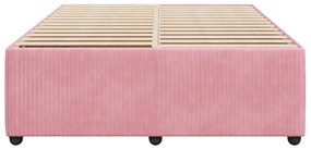 Estrutura de cama 140x190 cm veludo rosa