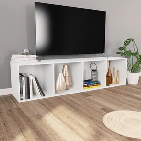 Estante/móvel de TV 36x30x143 cm derivados de madeira branco