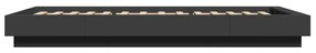 Estrutura de cama 75x190 cm derivados de madeira preto