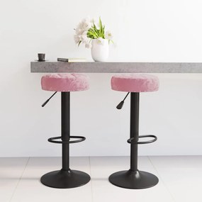 Bancos de bar 2 pcs veludo rosa