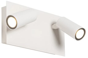 Candeeiro de parede exterior moderno branco com LED 2-luzes IP54 - Simon Moderno