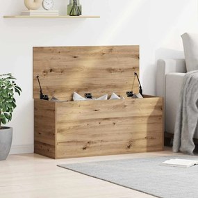 Caixa de Armazenamento vidaXL com Tampa Carvalho Artesanal 100x42x46 cm Madeira Engenheirada