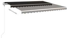 Toldo retrátil manual com postes 4x3,5 m antracite