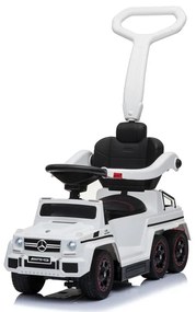 Andarilho Mercedes-Benz G63 AMG, carro de passeio, carro de empurrar, carro de baloiço 3 em 1 Branco