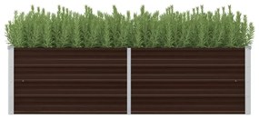vidaXL Canteiro elevado de jardim aço galvanizado 160x40x45cm castanho