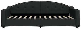 Sofá-cama com gavetão 100x200 cm tecido preto