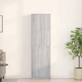 vidaXL Guarda-roupa Cinza Sonoma 55x25x189 cm Aglomerado de Madeira