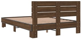 Estrutura de cama 140x190cm derivados madeira/metal