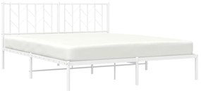 Estrutura de cama com cabeceira 160x200 cm metal branco