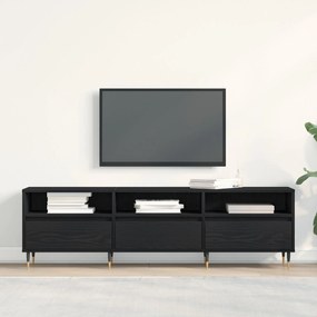 Armário para TV vidaXL Preto Carvalho 150x30x44,5 cm Madeira Reestrutu