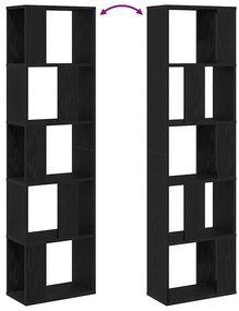 Estante vidaXL 5 andares Carvalho Preto 45x23,5x162,5 cm Madeira Engen
