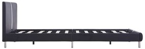Estrutura de cama sem colchão 135x190 cm couro artificial preto