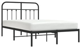 Estrutura de cama com cabeceira 120x200 cm metal preto