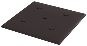 Painel parede 12 pcs 30x30 cm couro artificial 1,08 m² preto