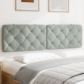 vidaXL Almofadão de cabeceira 183 cm veludo cinzento-claro