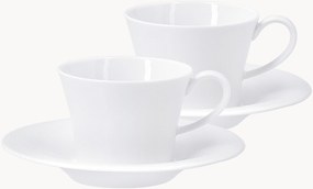 Chávenas de café expresso de porcelana artesanal com pires Berlin, conjunto de 4
