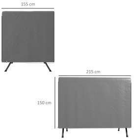 Capa Protetora para Baloiço de Jardim de 3 Lugares 215x155x150 cm Impermeável com Fecho de Correr Cinza Escuro