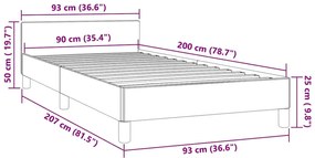 Estrutura cama c/ cabeceira sem colchão 90x200 cm veludo rosa