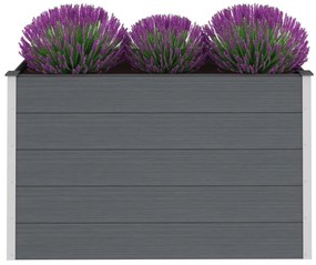 Canteiro elevado para jardim WPC 150x50x91 cm cinzento