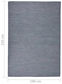 Tapete de tecido plano para exterior 160x230 cm azul