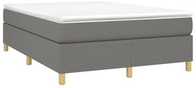 Estrutura de cama sem colchão 140x200 cm tecido cinzento-escuro